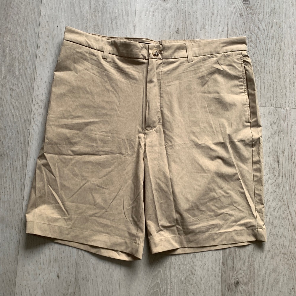 Tailorbyrd Men's‎ Khaki Tan Flat Front Chino Shorts